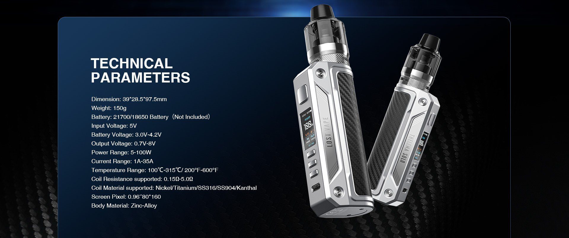 ویپ لاست ویپ تلما سولو 100وات LOST VAPE THELEMA SOLO 100W