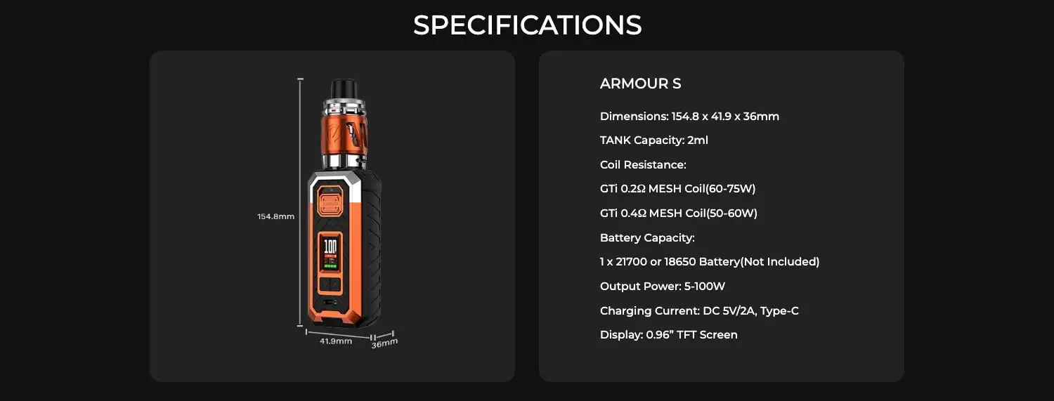 ویپ ویپرسو آرمور اس VAPORESSO ARMOUR S 100W
