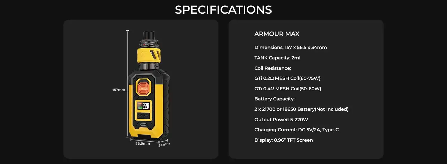 ویپ ویپرسو آرمور مکس VAPORESSO ARMOUR MAX 220W