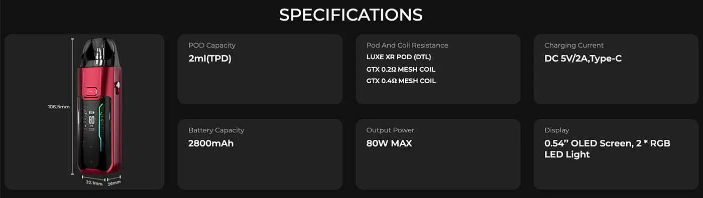 ویپ پاد ویپرسو لوکس ایکس آر مکس VAPORESSO LUXE XR MAX